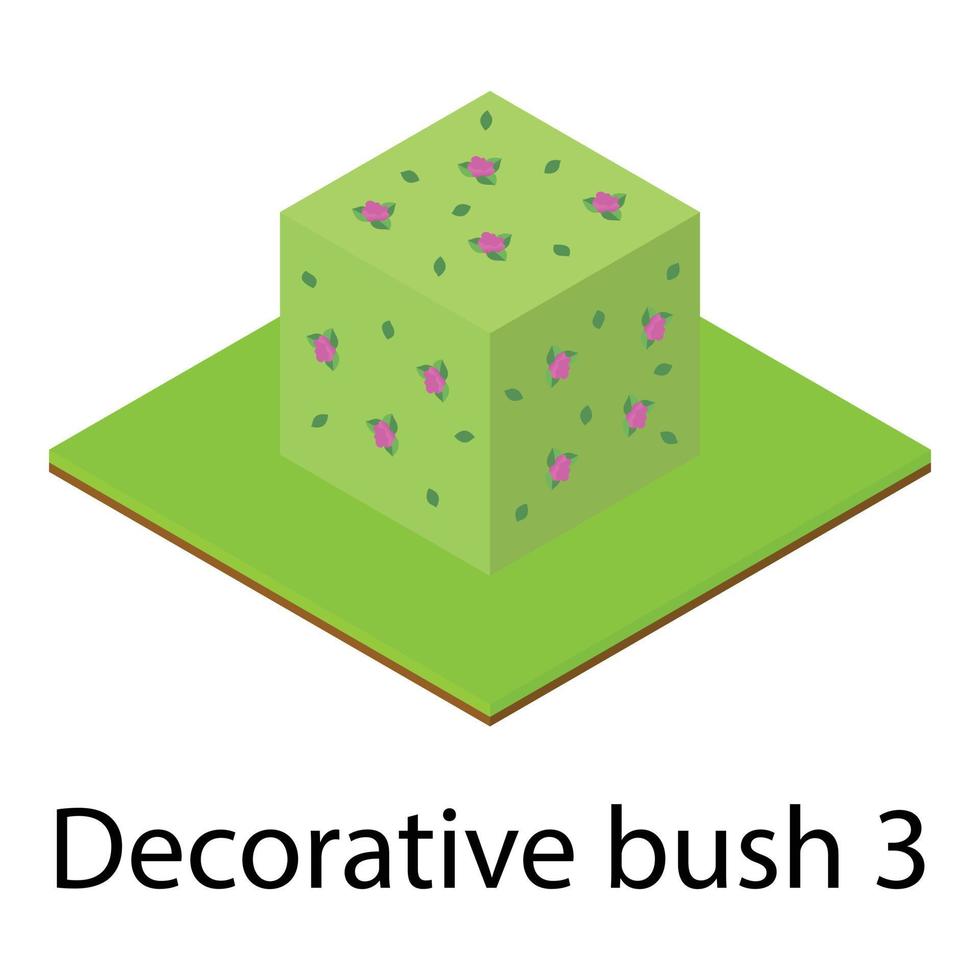Bush icon, isometric style vector
