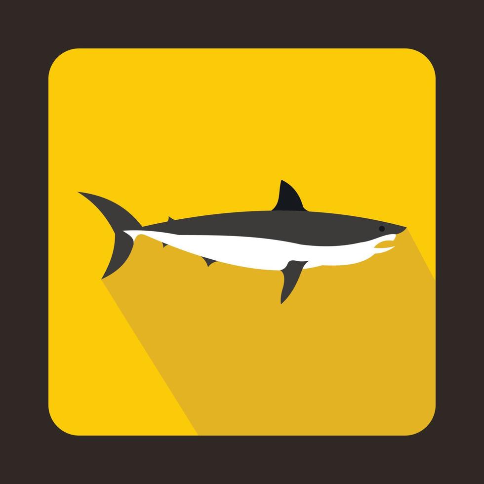 Shark icon, flat style vector