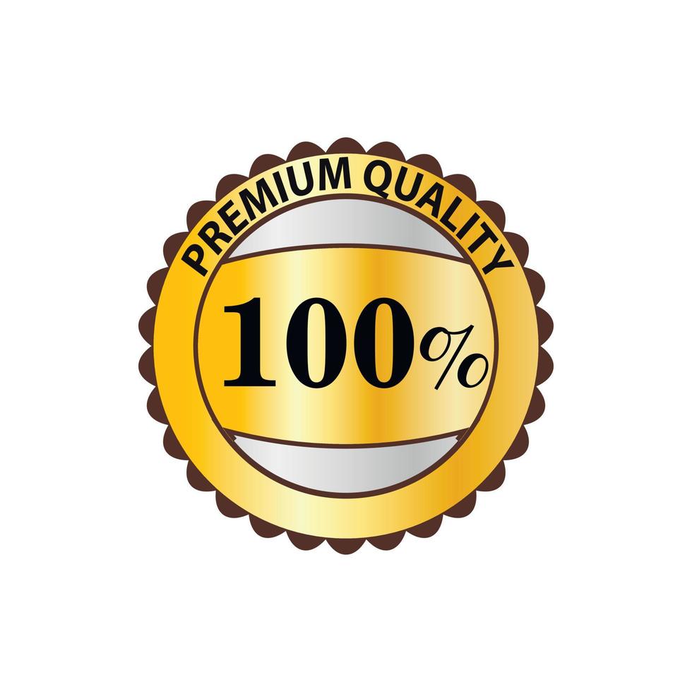 Premium quality 100 percent golden label icon vector