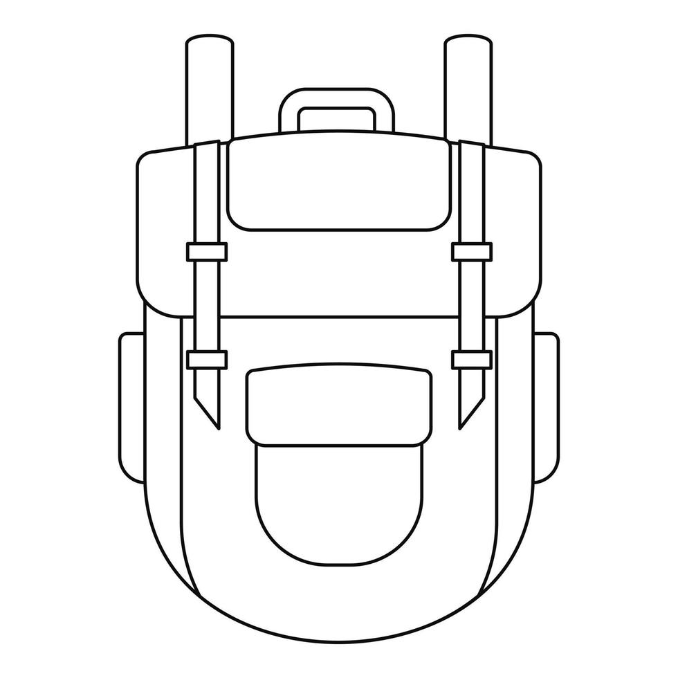 Explore backpack icon, outline style vector