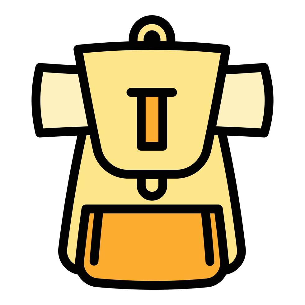 Tourist backpack icon, outline style vector