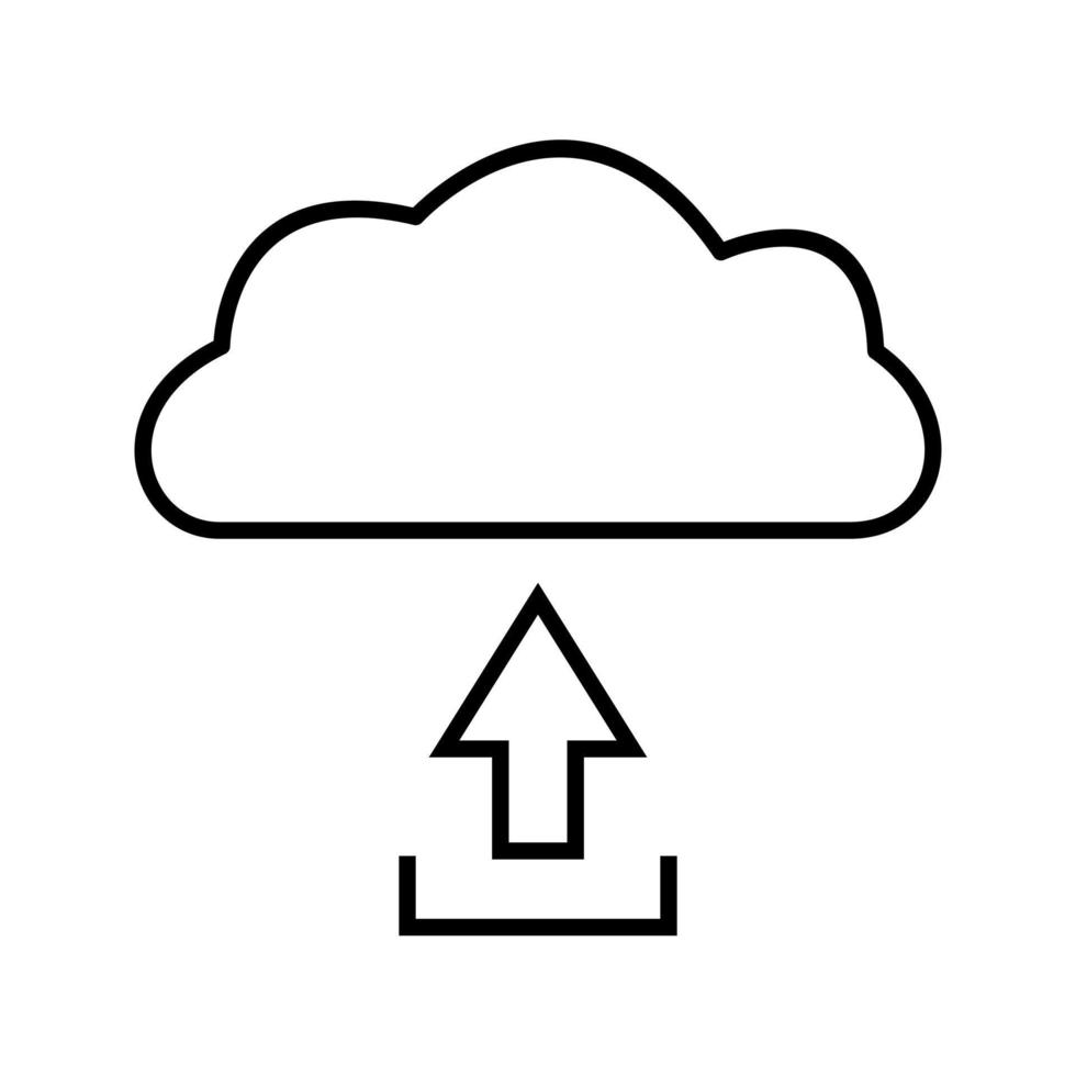 icono de vector de carga única en la nube