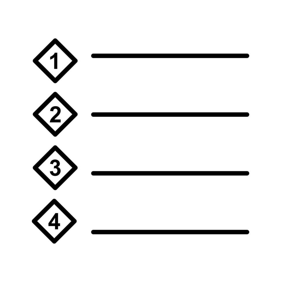 Unique Numbered list Vector Icon