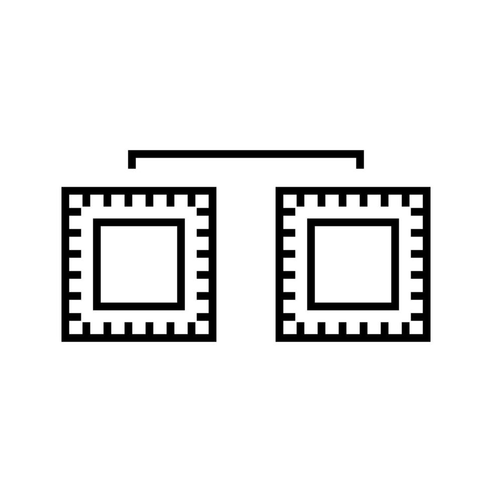 Unique Processors Connected Vector Icon