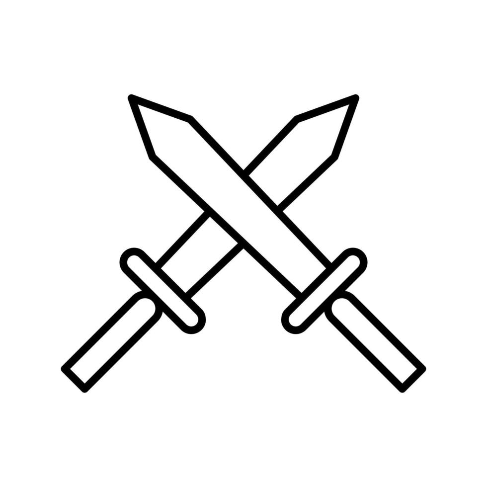 Unique Two Swords Vector Icon