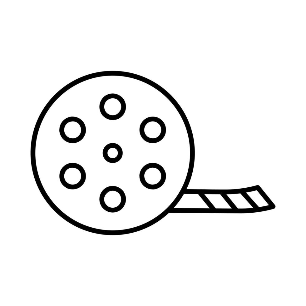 icono de vector de carrete de película único