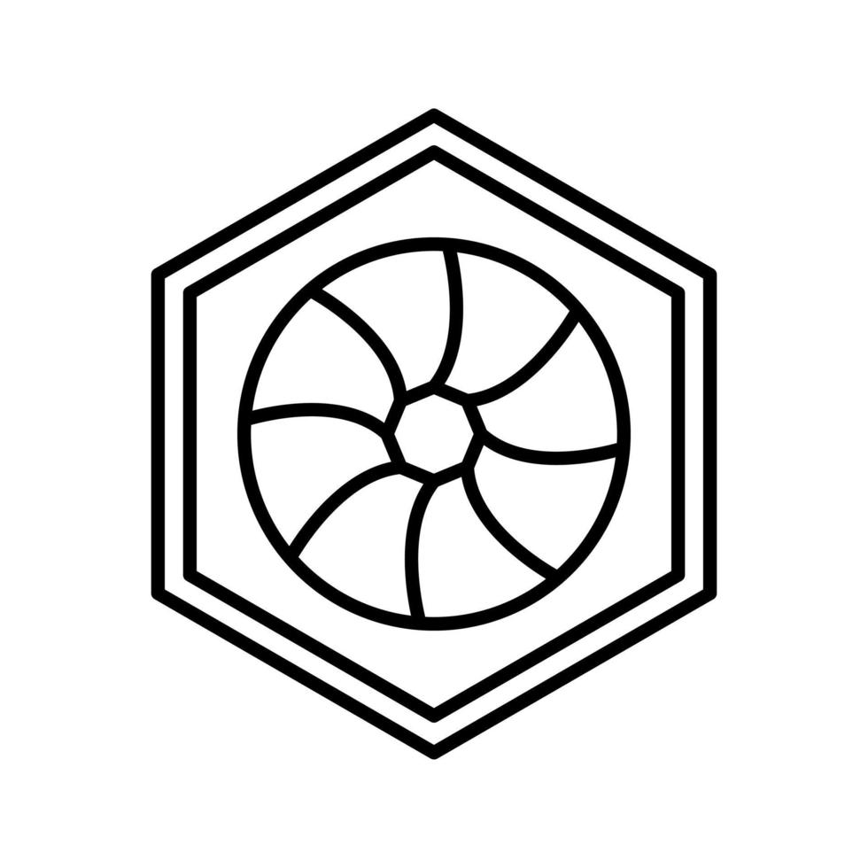 icono de vector de diafragma hexagonal único