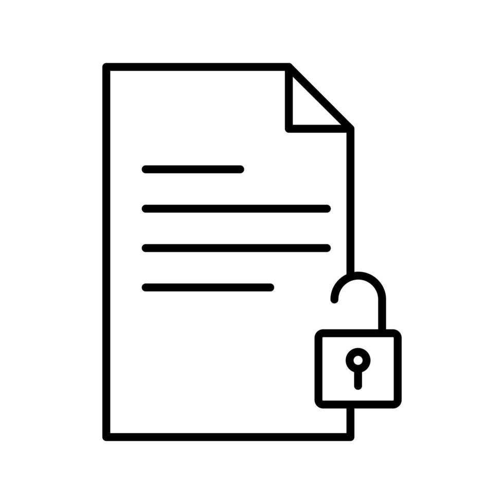 Unlock Documents Vector Icon