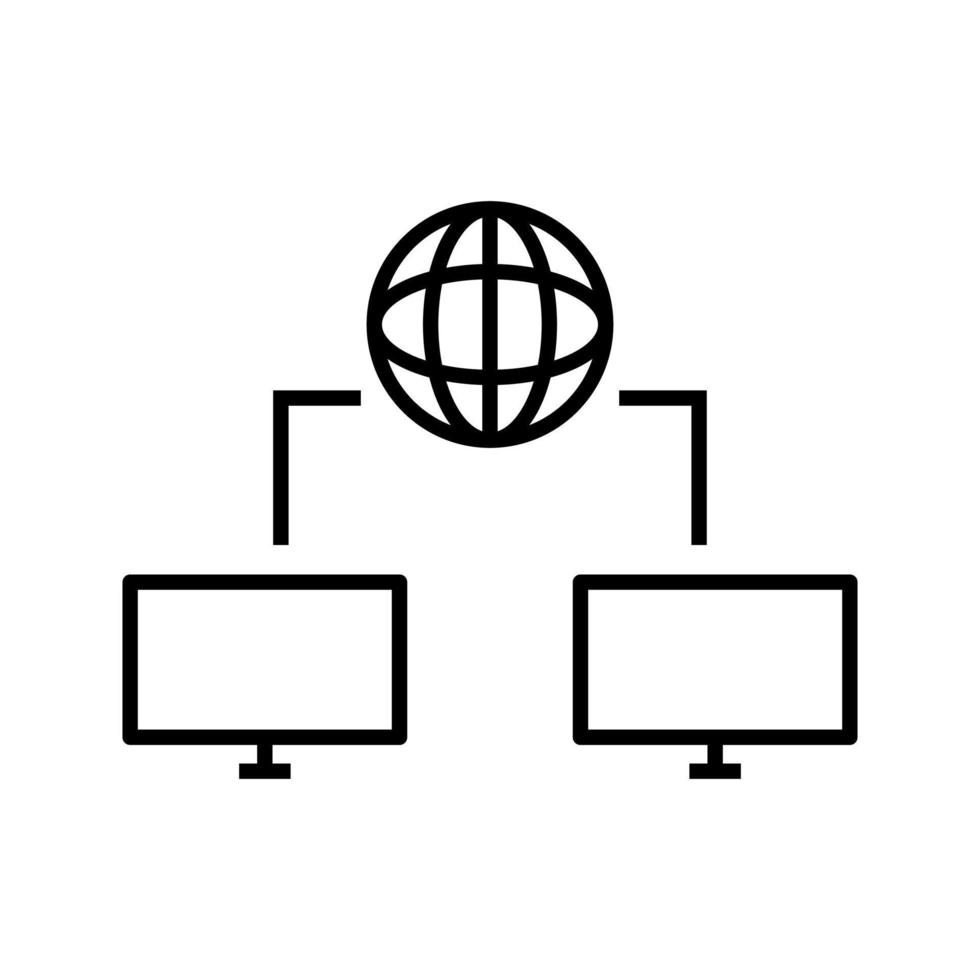 icono de vector de conectividad a internet único