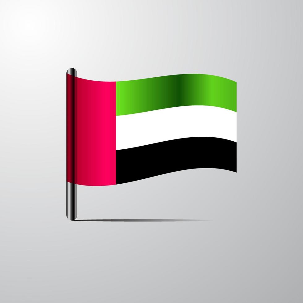 vector de diseño de bandera brillante ondeando los emiratos árabes unidos