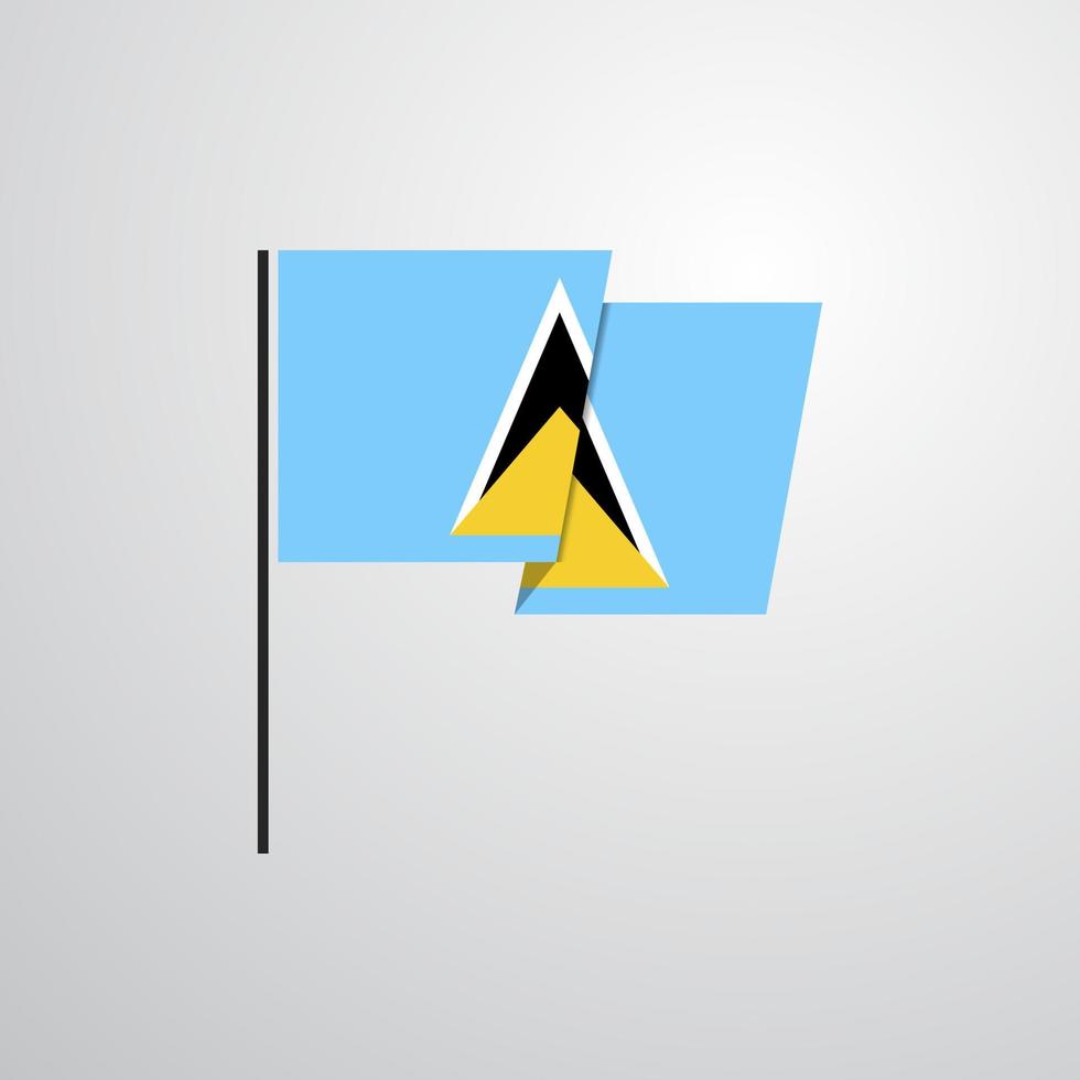 Saint Lucia waving Flag design vector