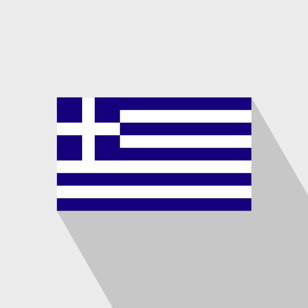 Greece flag Long Shadow design vector