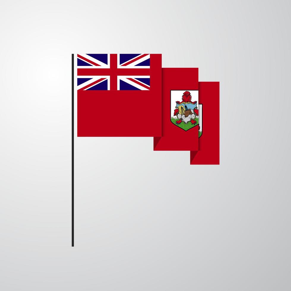 bermuda ondeando la bandera fondo creativo vector