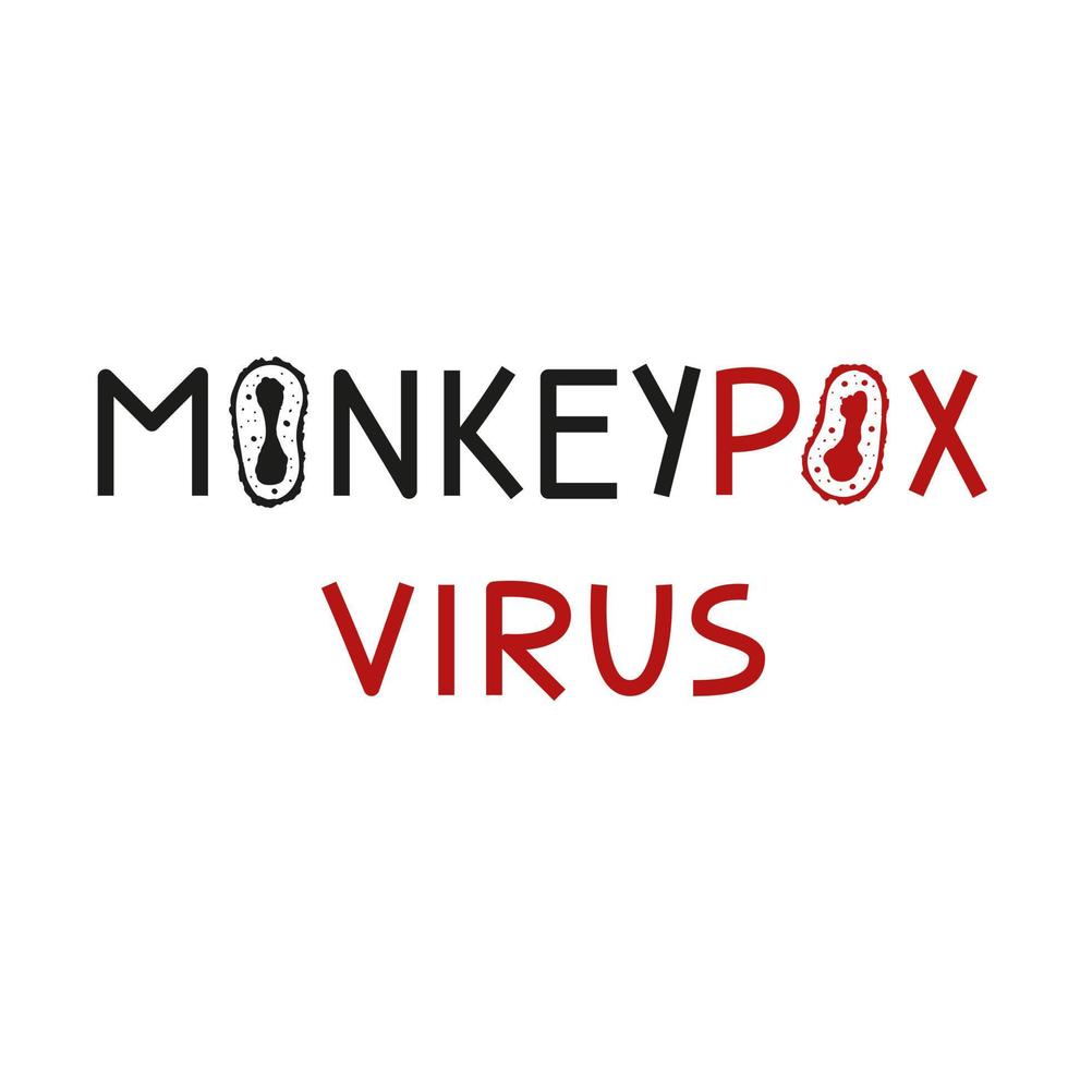 Lettering with the cells monkey pox virus informing about the spread of the disease vector