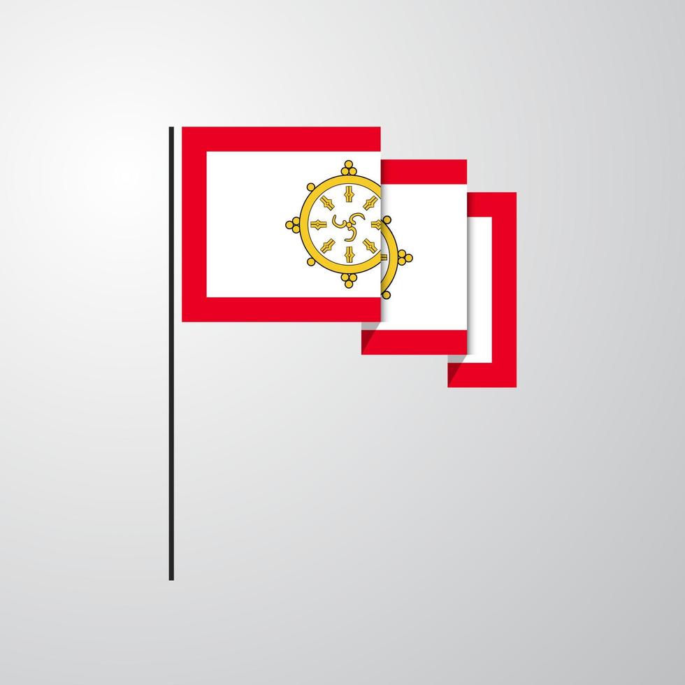 Sikkim waving Flag creative background vector