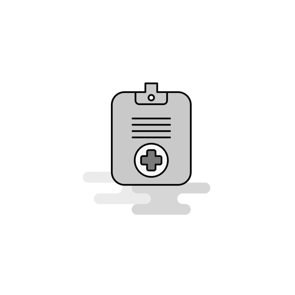 portapapeles médico icono web línea plana llena vector icono gris