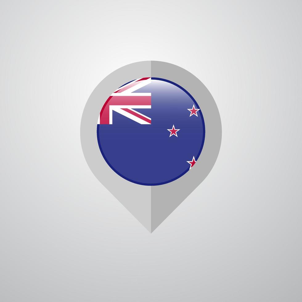 Map Navigation pointer with New Zealand flag design vector