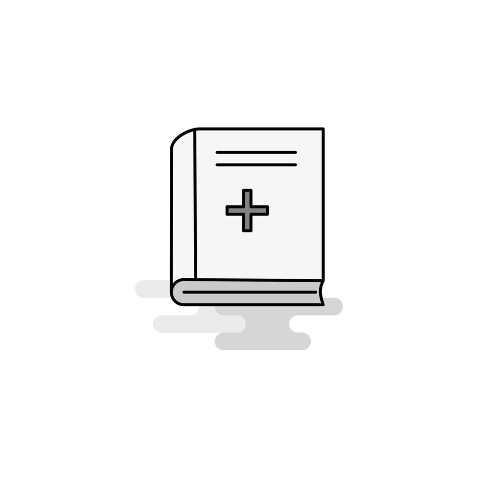 Health book Web Icon Flat Line Filled Gray Icon Vector