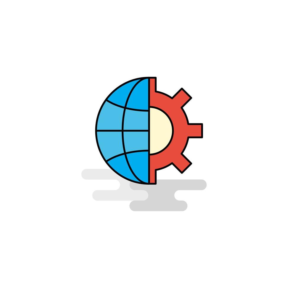 Flat Internet setting Icon Vector