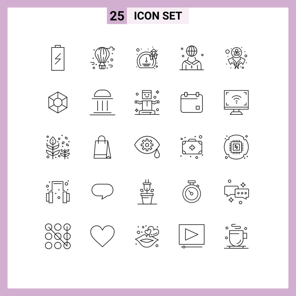25 Line concept for Websites Mobile and Apps person international city life human growth Editable Vector Design Elements
