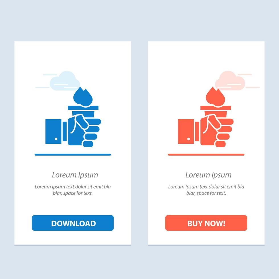 Business Hand Leader Leadership Olympic  Blue and Red Download and Buy Now web Widget Card Template vector