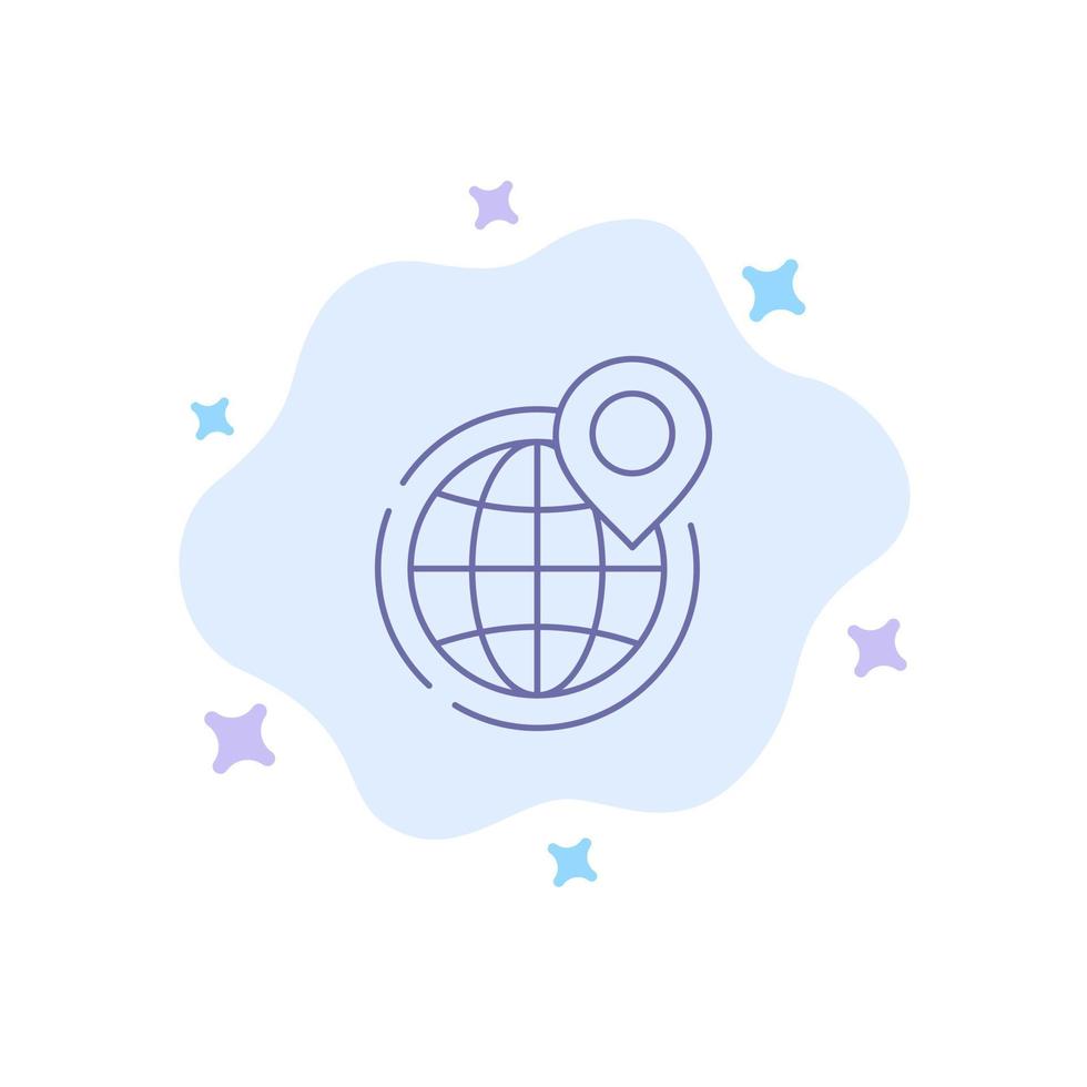 Globe Business Global Office Point World Blue Icon on Abstract Cloud Background vector