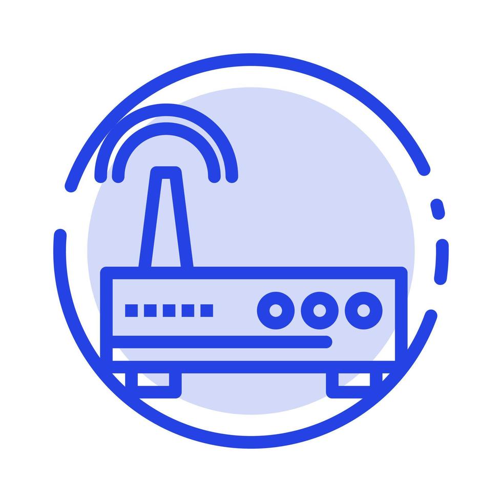 Device Wifi Signal Education Blue Dotted Line Line Icon vector
