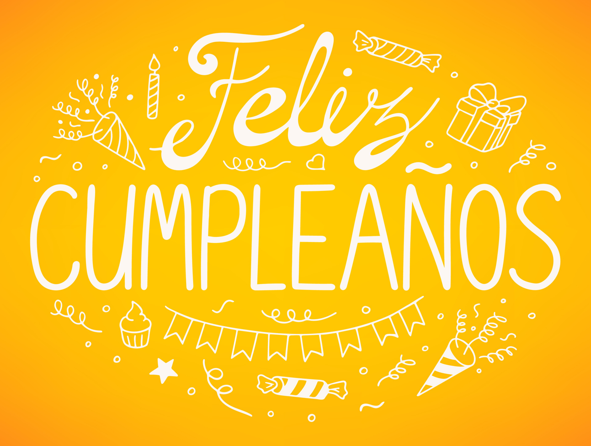 Feliz cumpleaños. Vector greeting card. Happy birthday in spanish. Stock  Vector, feliz cumpleaños 
