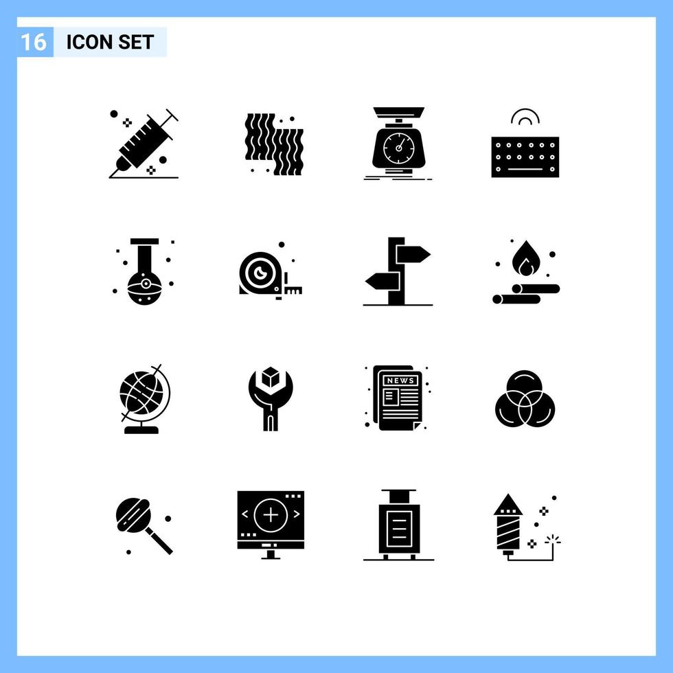 Set of 16 Modern UI Icons Symbols Signs for type hardware farm volume scale Editable Vector Design Elements