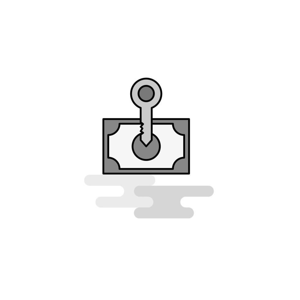 Money Web Icon Flat Line Filled Gray Icon Vector