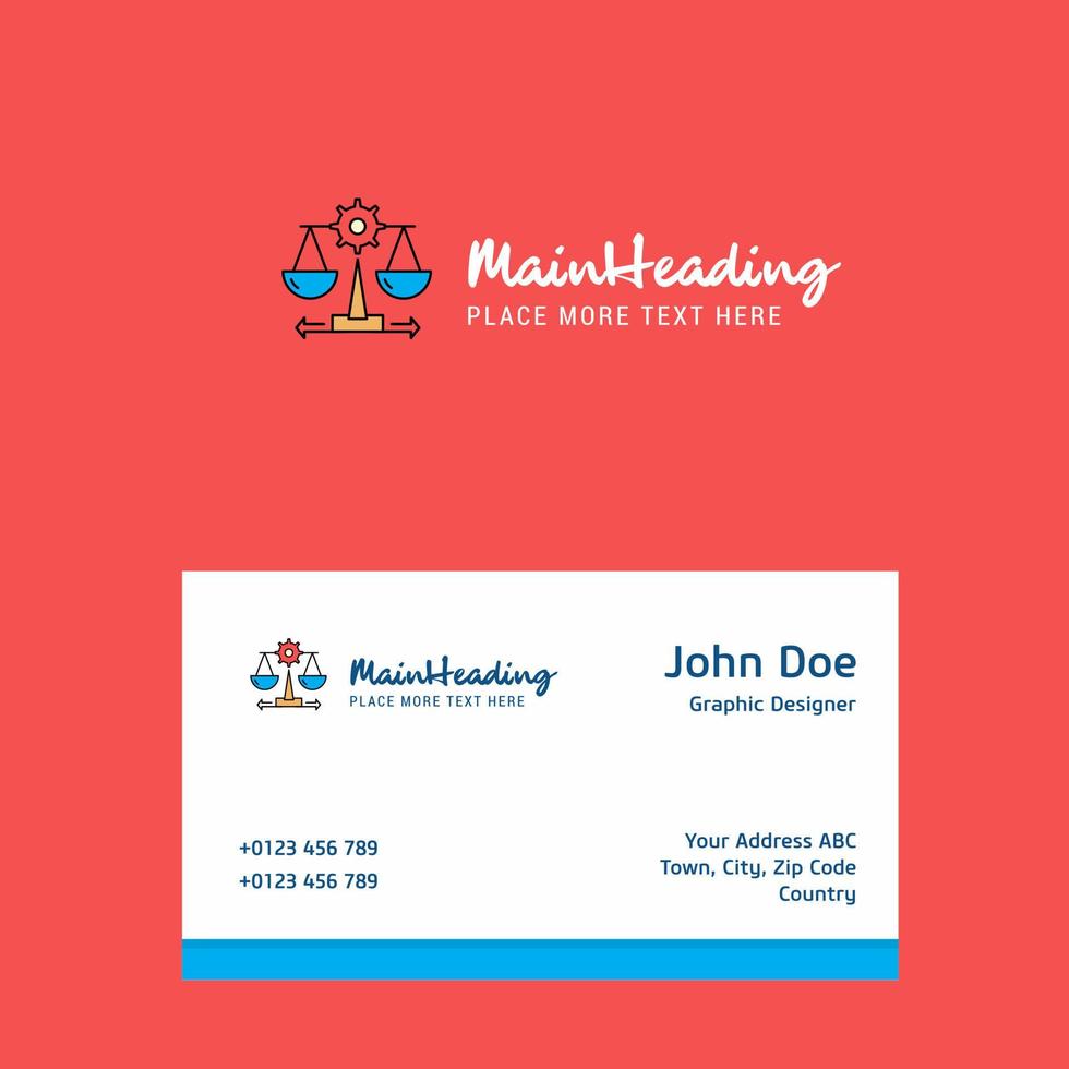 Justice logo Design with business card template Elegant corporate identity Vector
