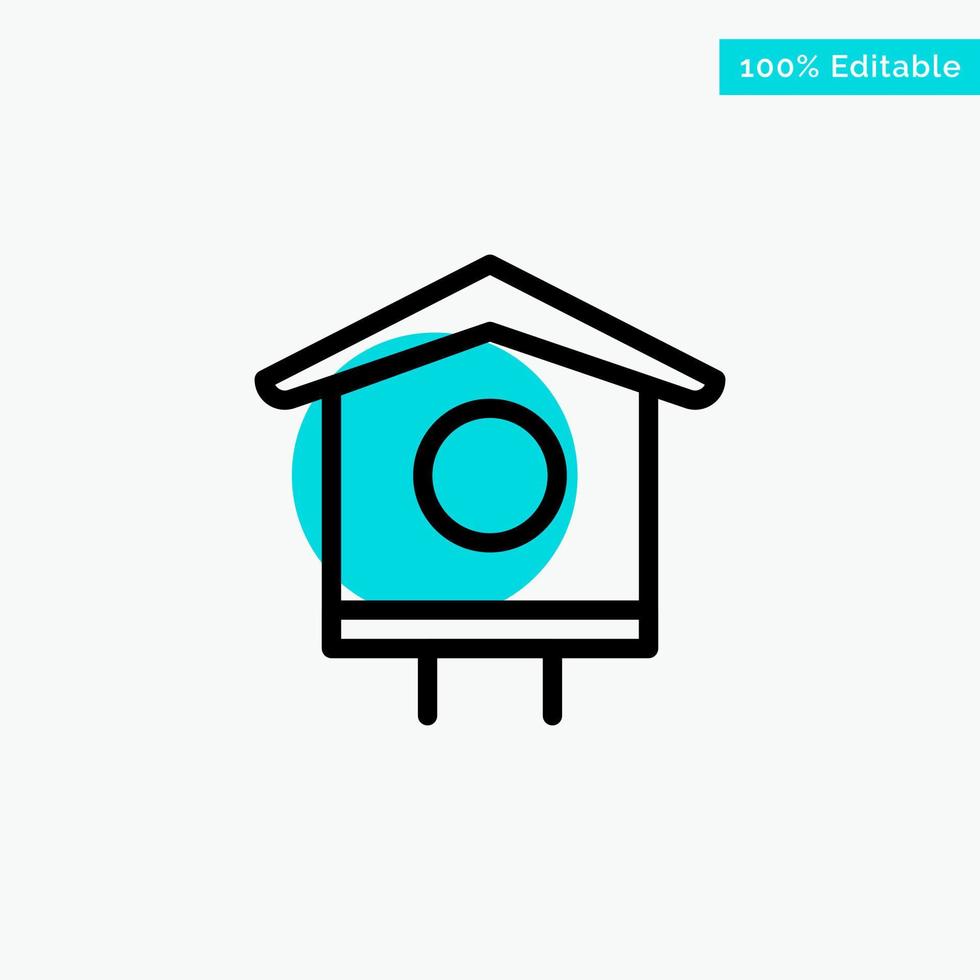 House Bird Birdhouse Spring turquoise highlight circle point Vector icon