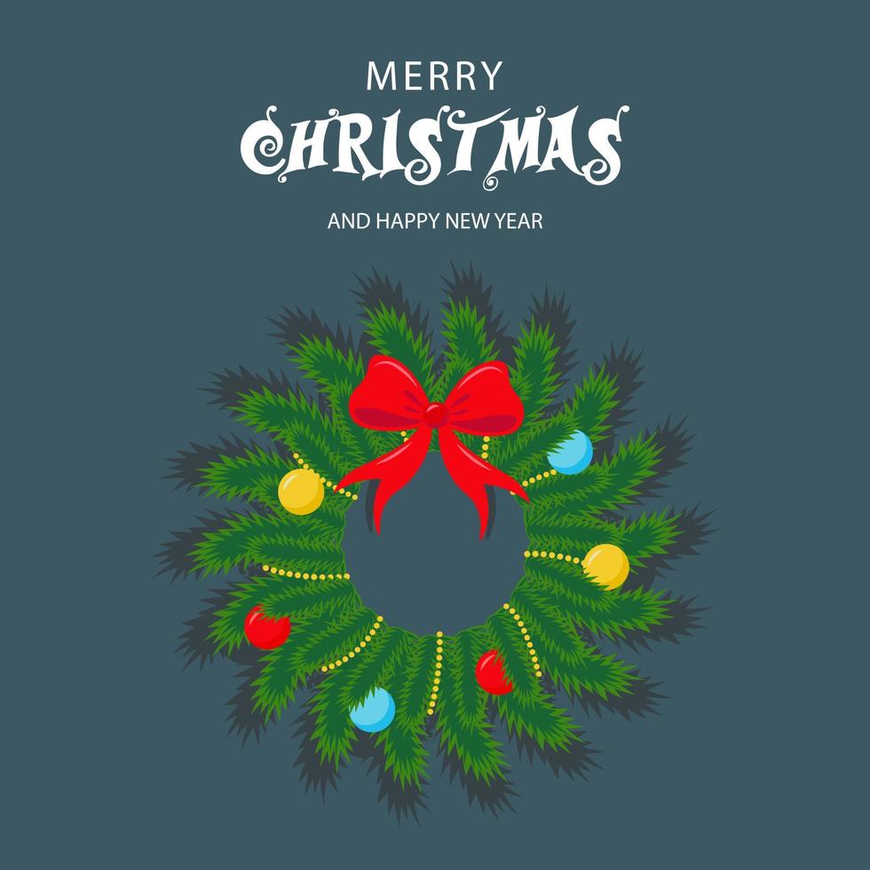 corona de Navidad. tarjeta de felicitación. ilustración vectorial vector