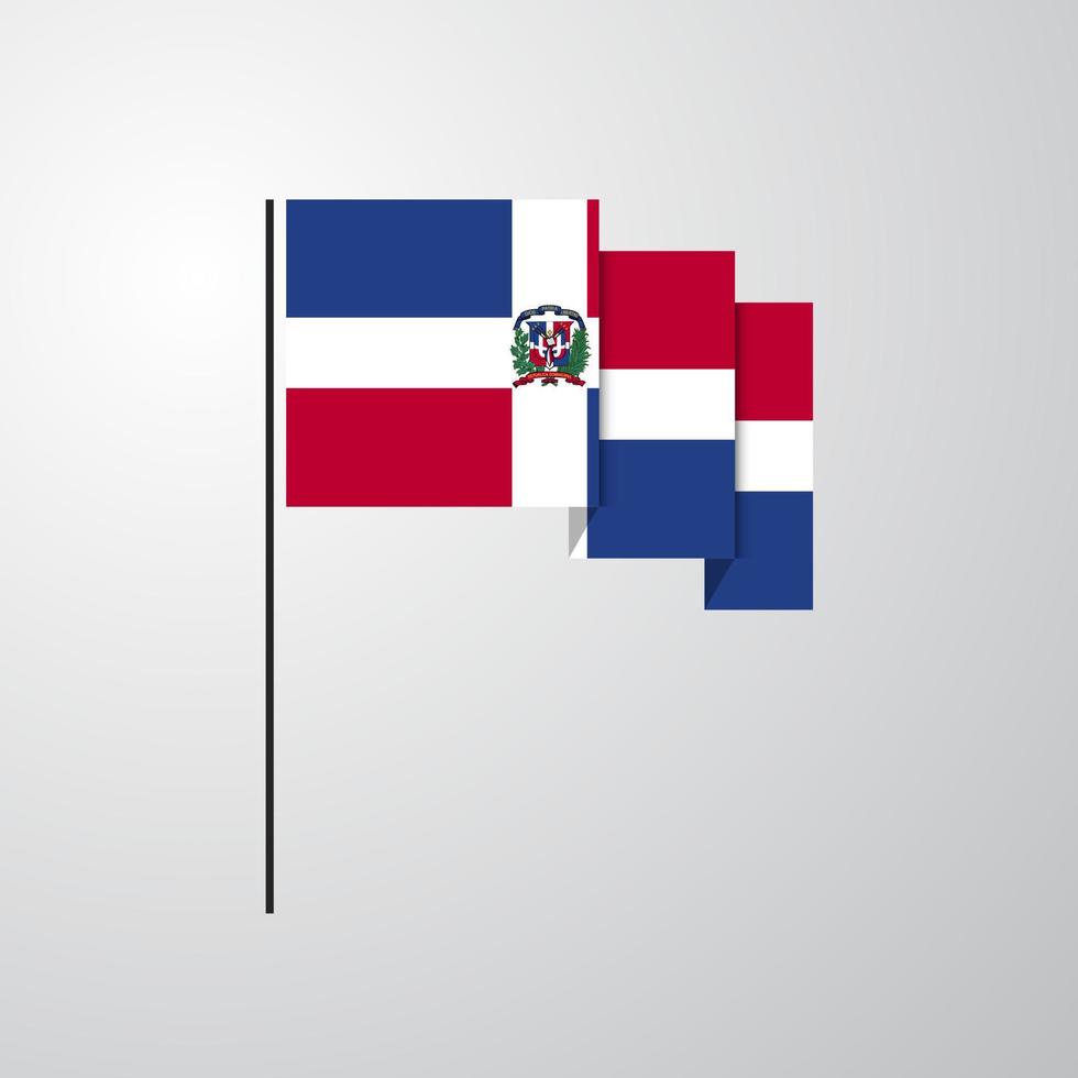 Dominican Republic waving Flag creative background vector