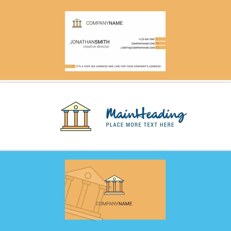 Beautiful Villa Logo and business card vertical Design Vector