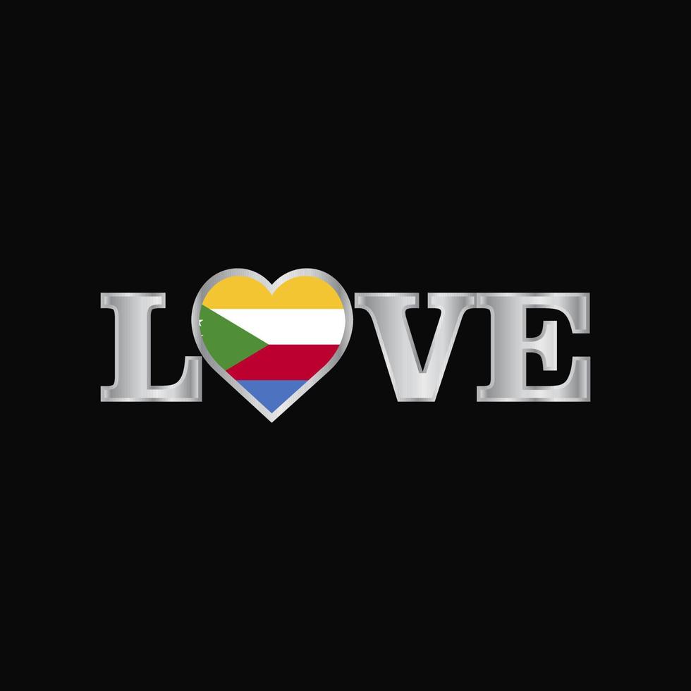 Love typography with Democratic Republic of the Congo flag design vector