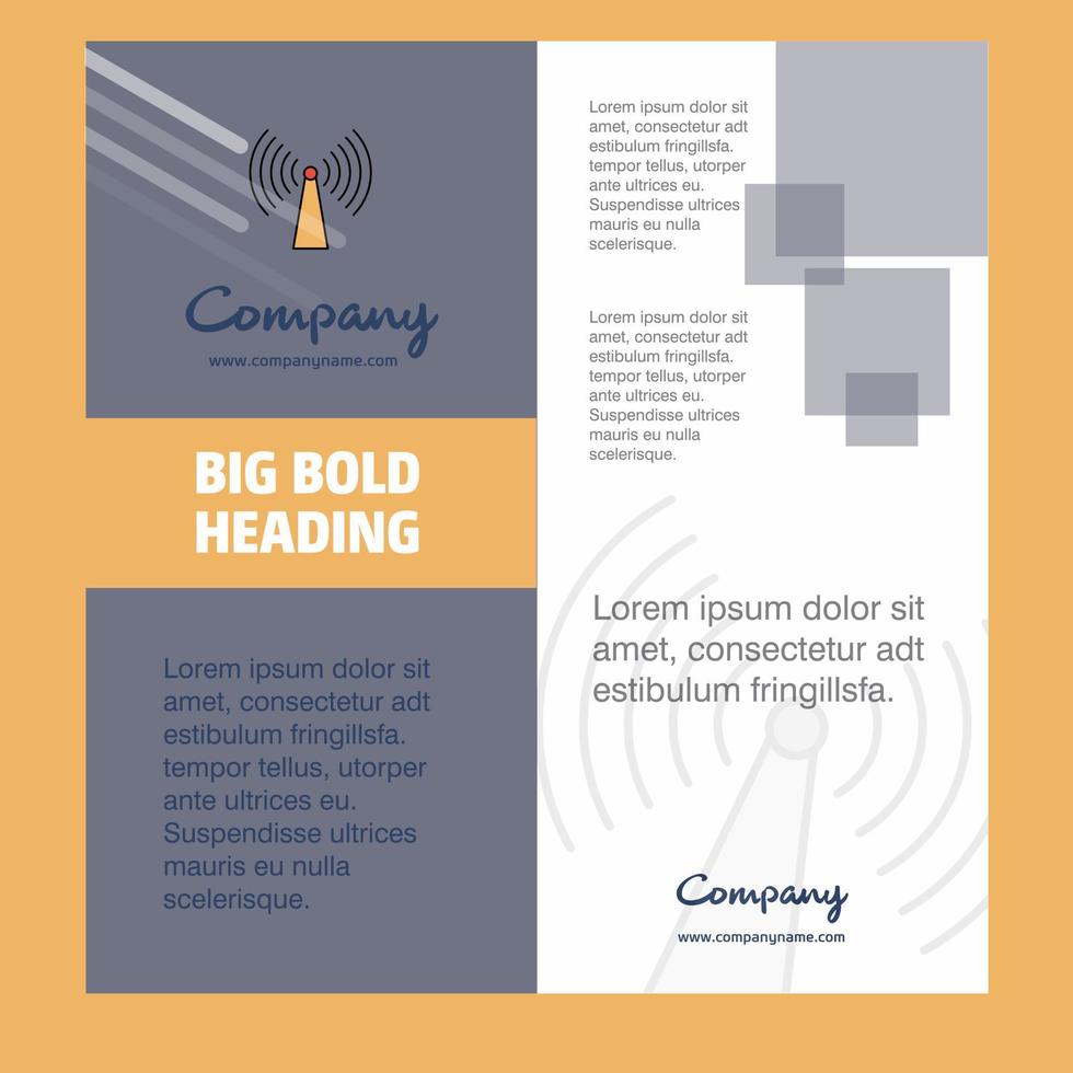 Wifi Company Brochure Title Page Design Company profile annual report presentations leaflet Vector Background