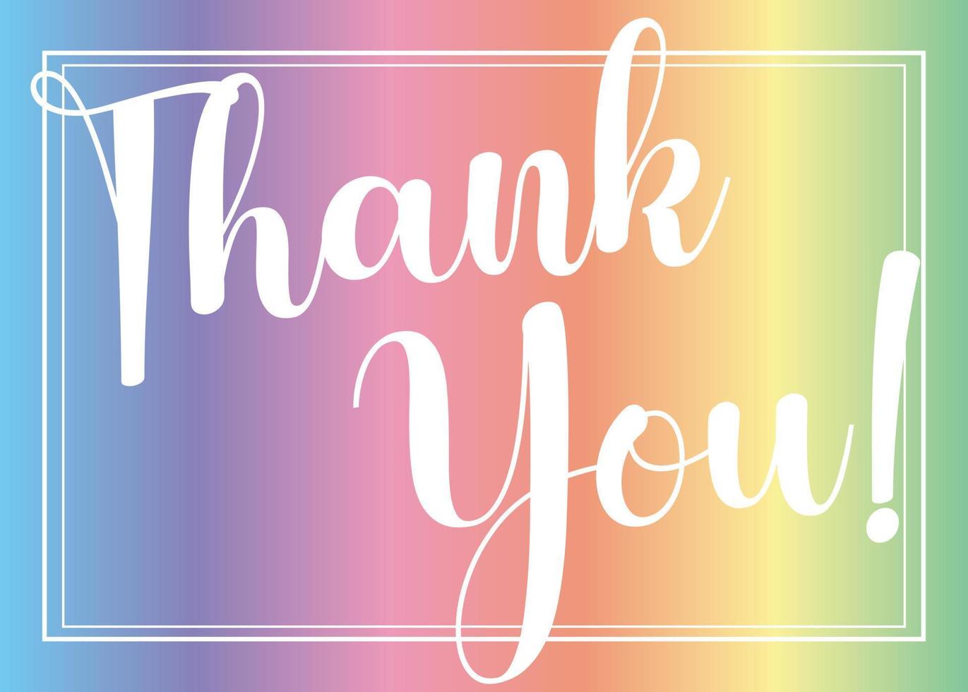 Rainbow Thank You Card Template vector