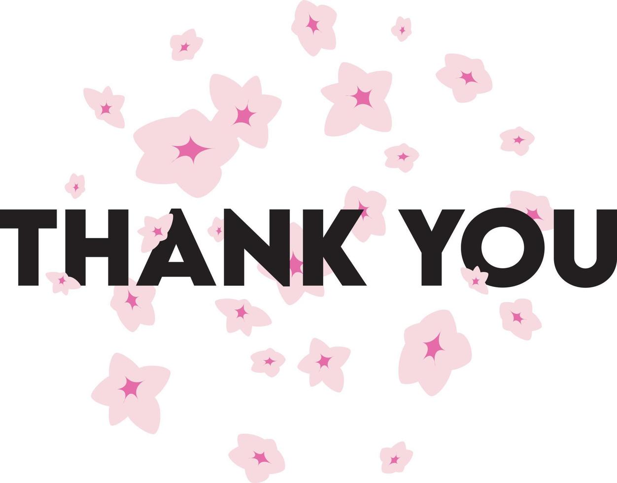 Cherry Blossom Thank You Card Template vector