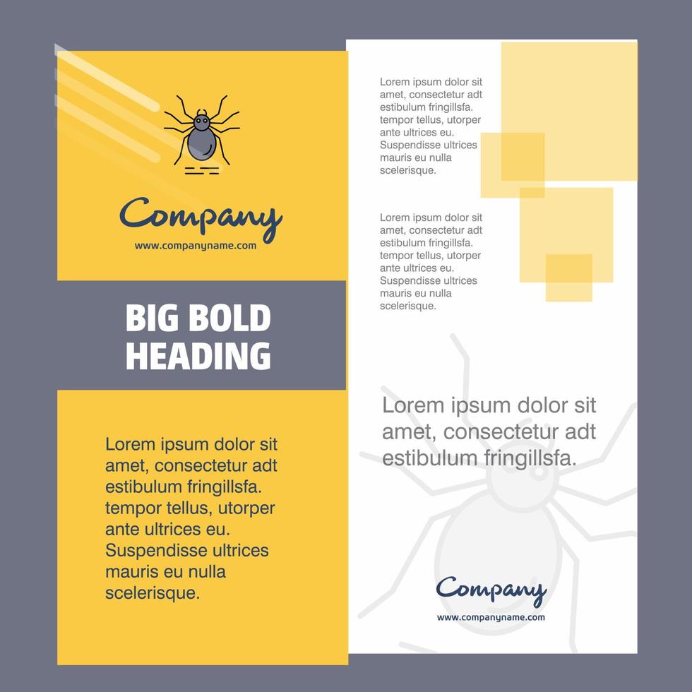 Spider Company Brochure Title Page Design Company profile annual report presentations leaflet Vector Background