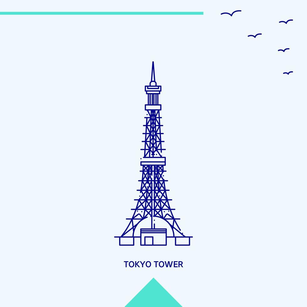 TOKYO TOWER skyline vector illustration