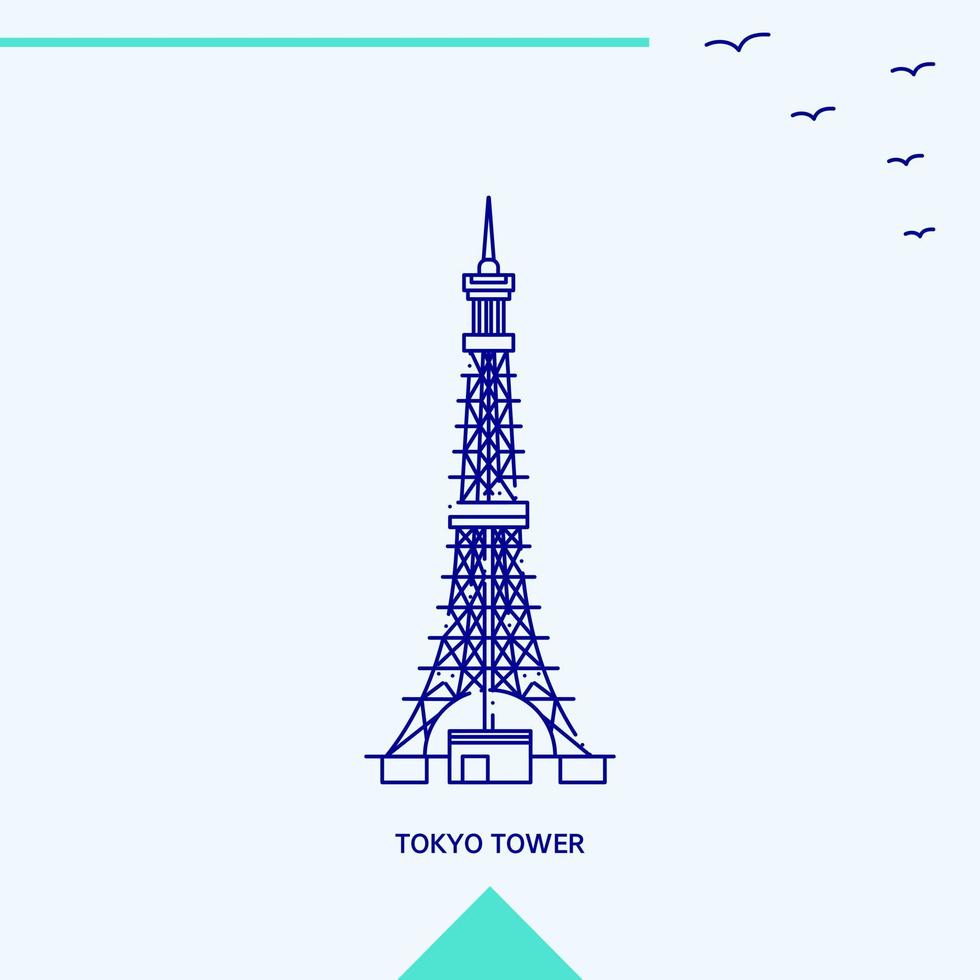 ilustración de vector de horizonte de torre de tokio