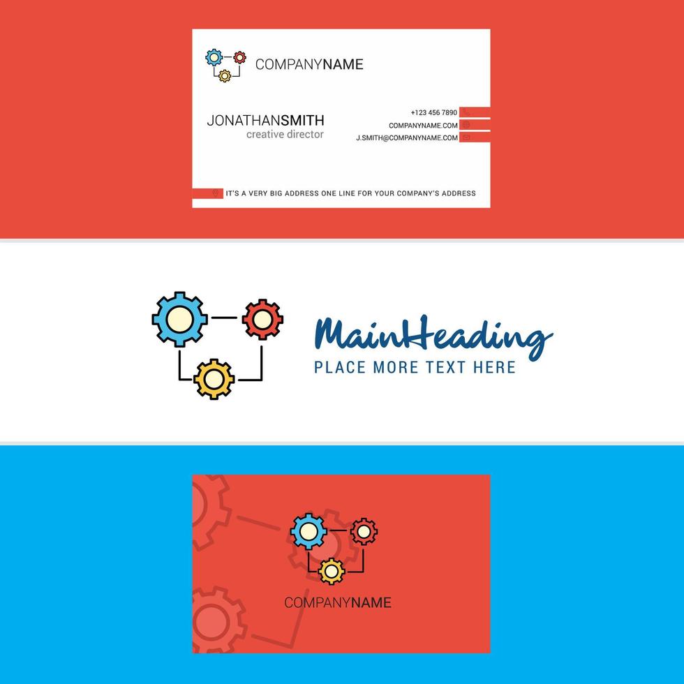 Beautiful Setting Logo and business card vertical Design Vector
