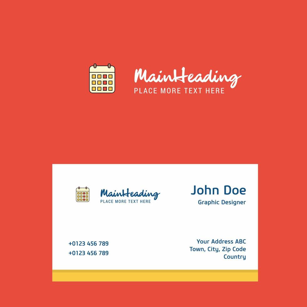 Calendar logo Design with business card template Elegant corporate identity Vector