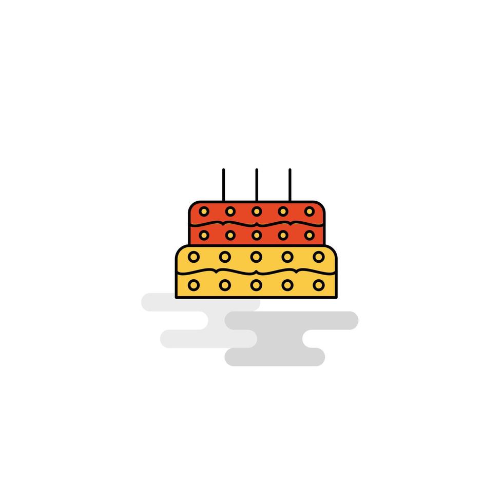 Flat Birthday cake Icon Vector