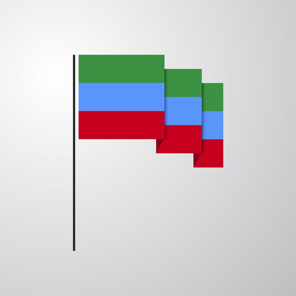Dagestan waving Flag creative background vector