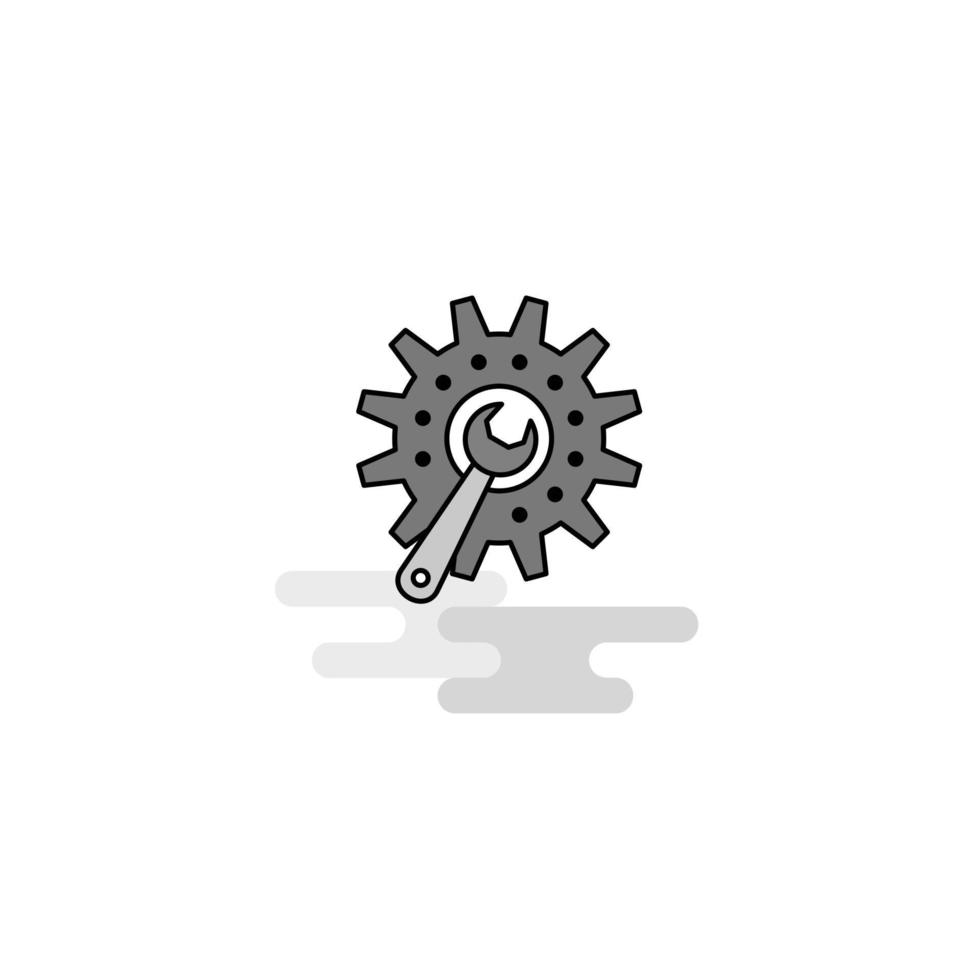 Gear setting Web Icon Flat Line Filled Gray Icon Vector