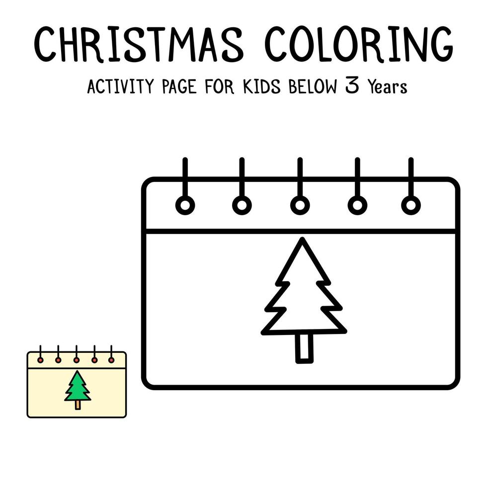 Christmas Coloring Actvity Book For Kids Below 3 Years vector