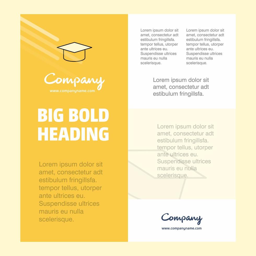 Convocation cap Business Company Poster Template with place for text and images vector background
