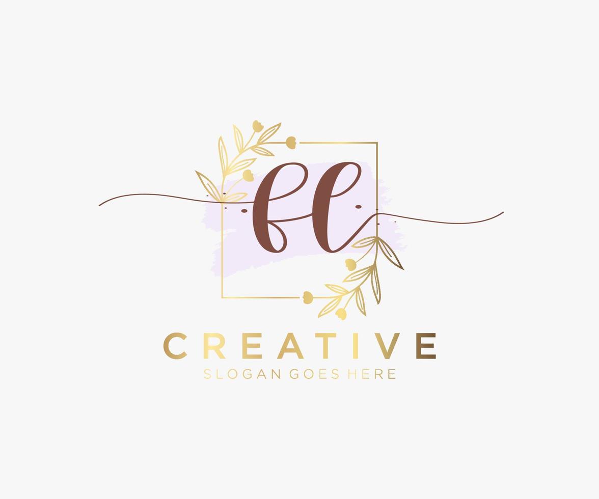 Initial FL feminine logo. Usable for Nature, Salon, Spa, Cosmetic and Beauty Logos. Flat Vector Logo Design Template Element.
